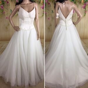 MATTHEW CHRISTOPHER White Wedding Dress Size 10